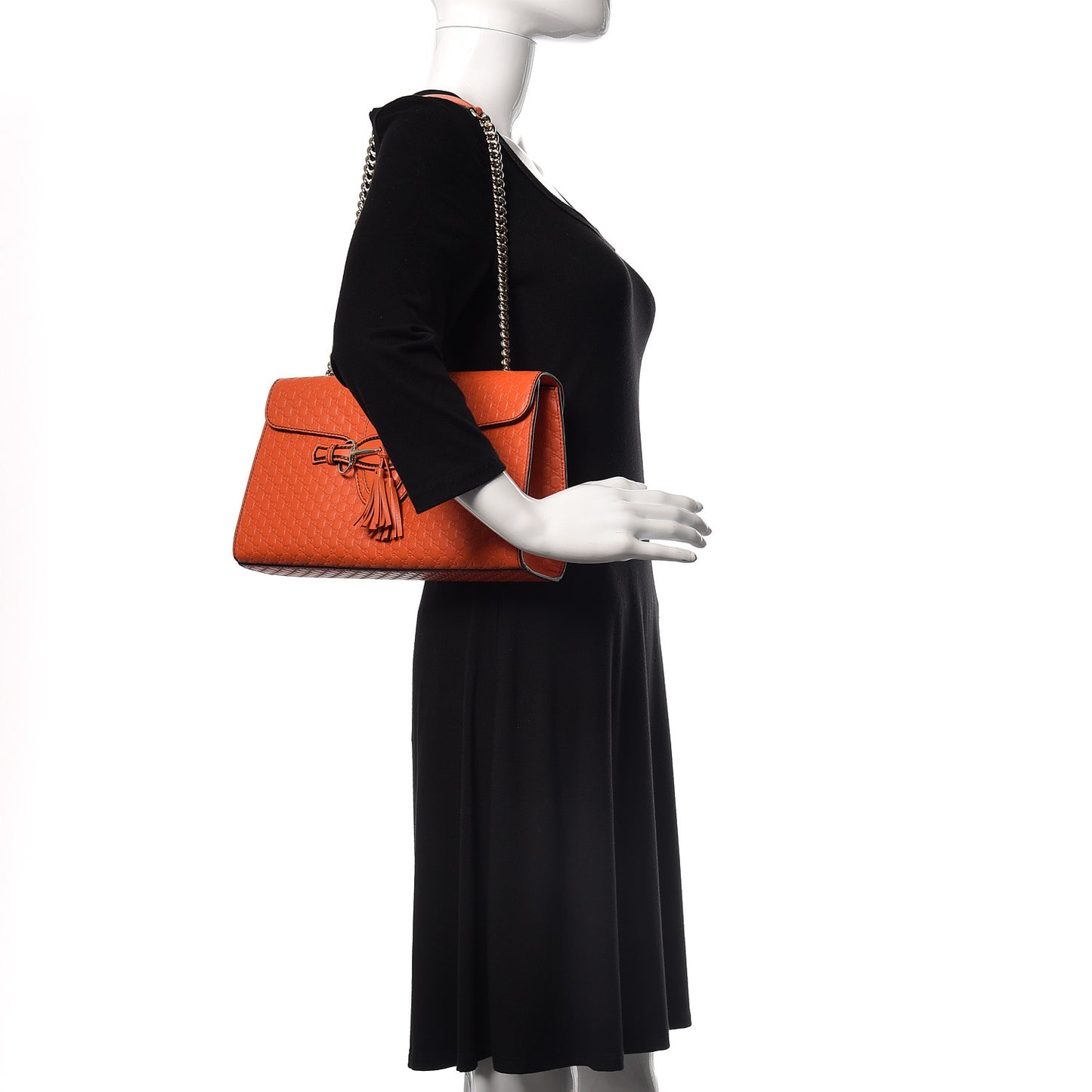 Microguccissima Medium Emily Chain Shoulder Bag Sun Orange