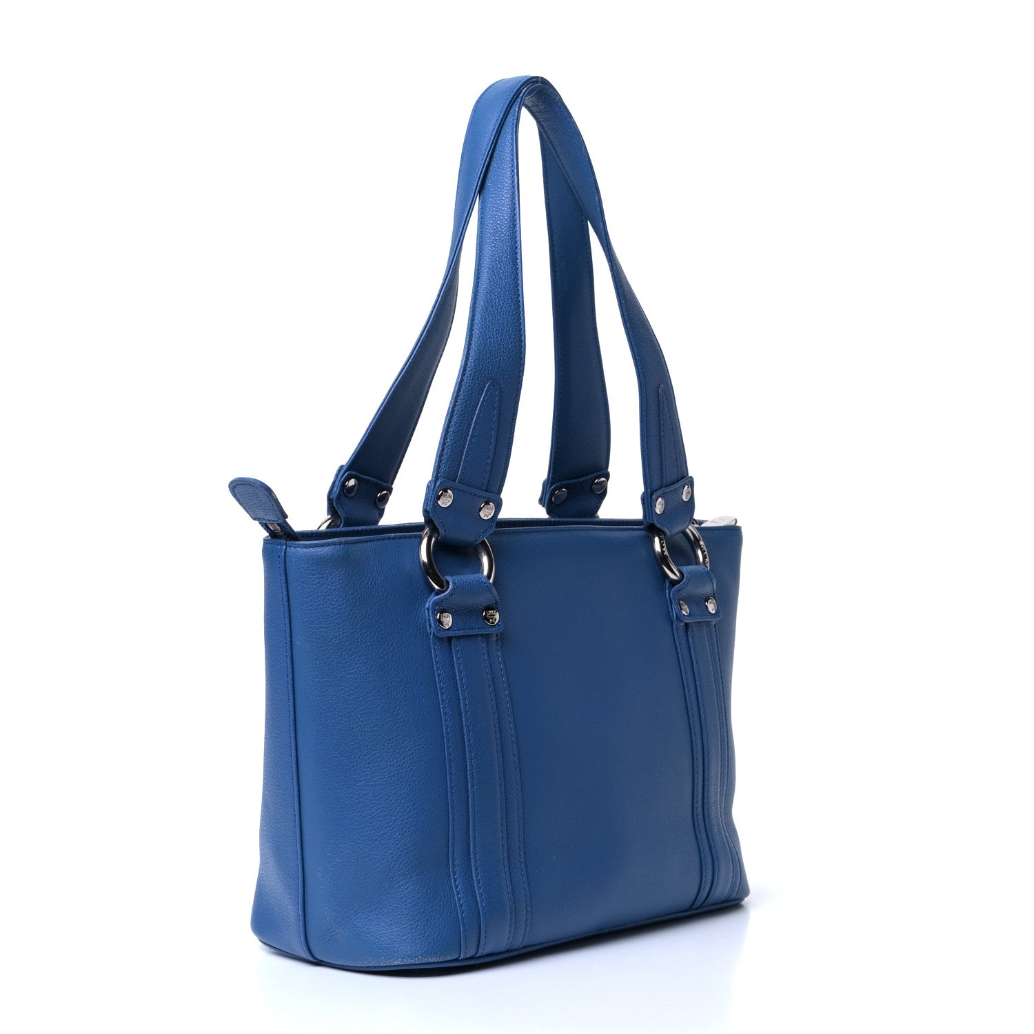 MCM Grained Calfskin Mini Tote Blue 2 of 6