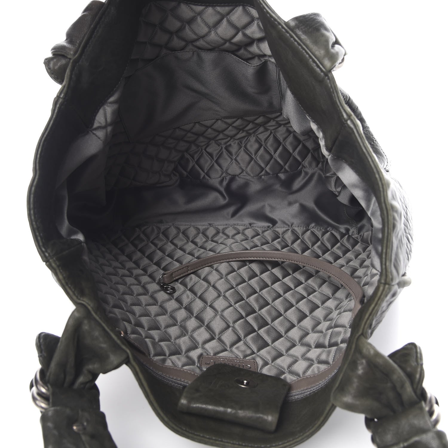 Chanel Distressed Lambskin Le Marais Tote Green 5 of 10