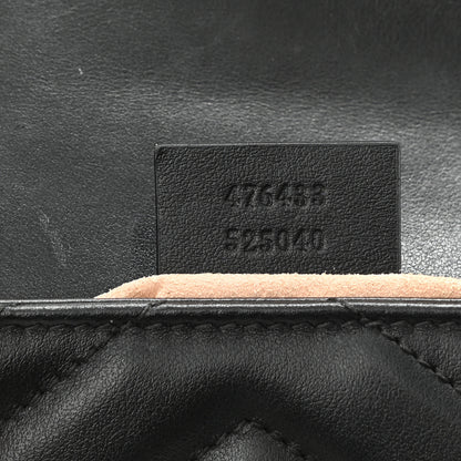 Gucci Calfskin Matelasse Super Mini GG Marmont Shoulder Bag Black 8 of 11