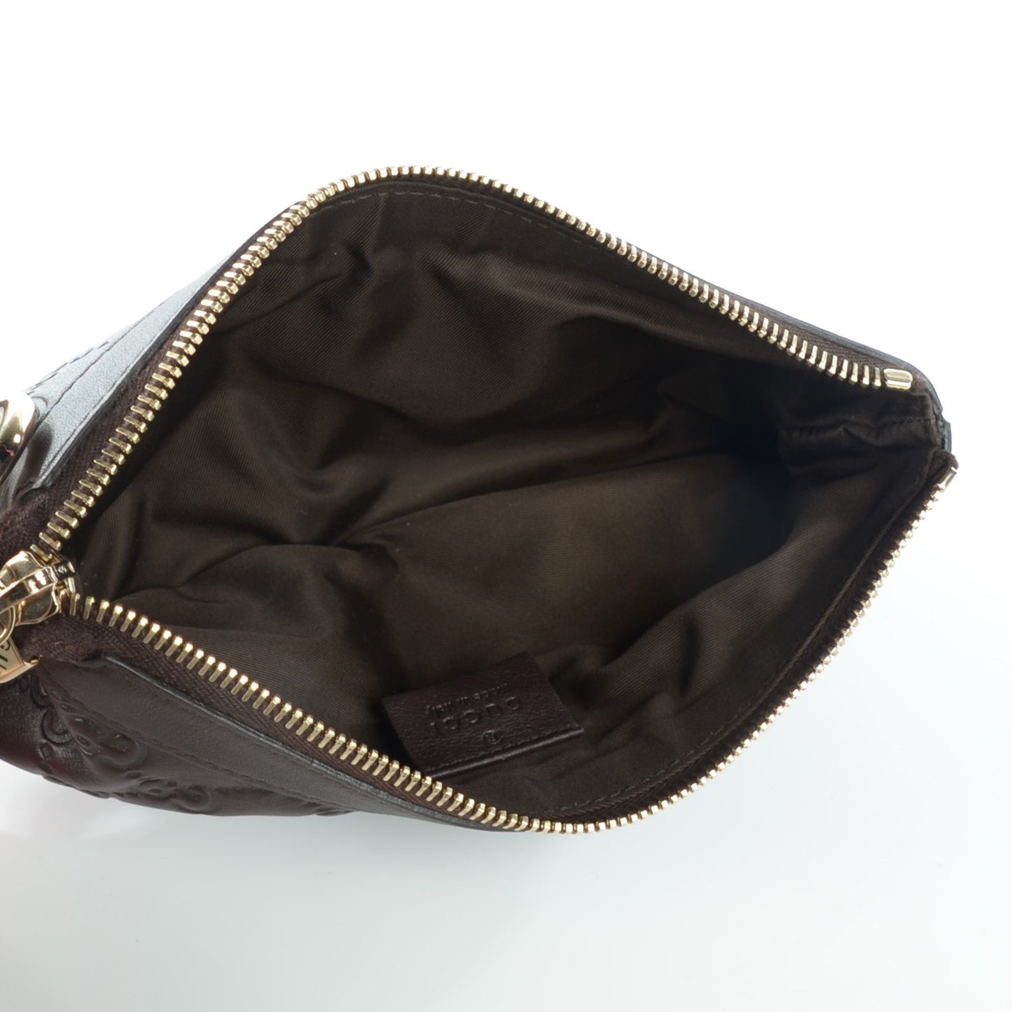 Guccissima Signature New Britt Wristlet Chocolate