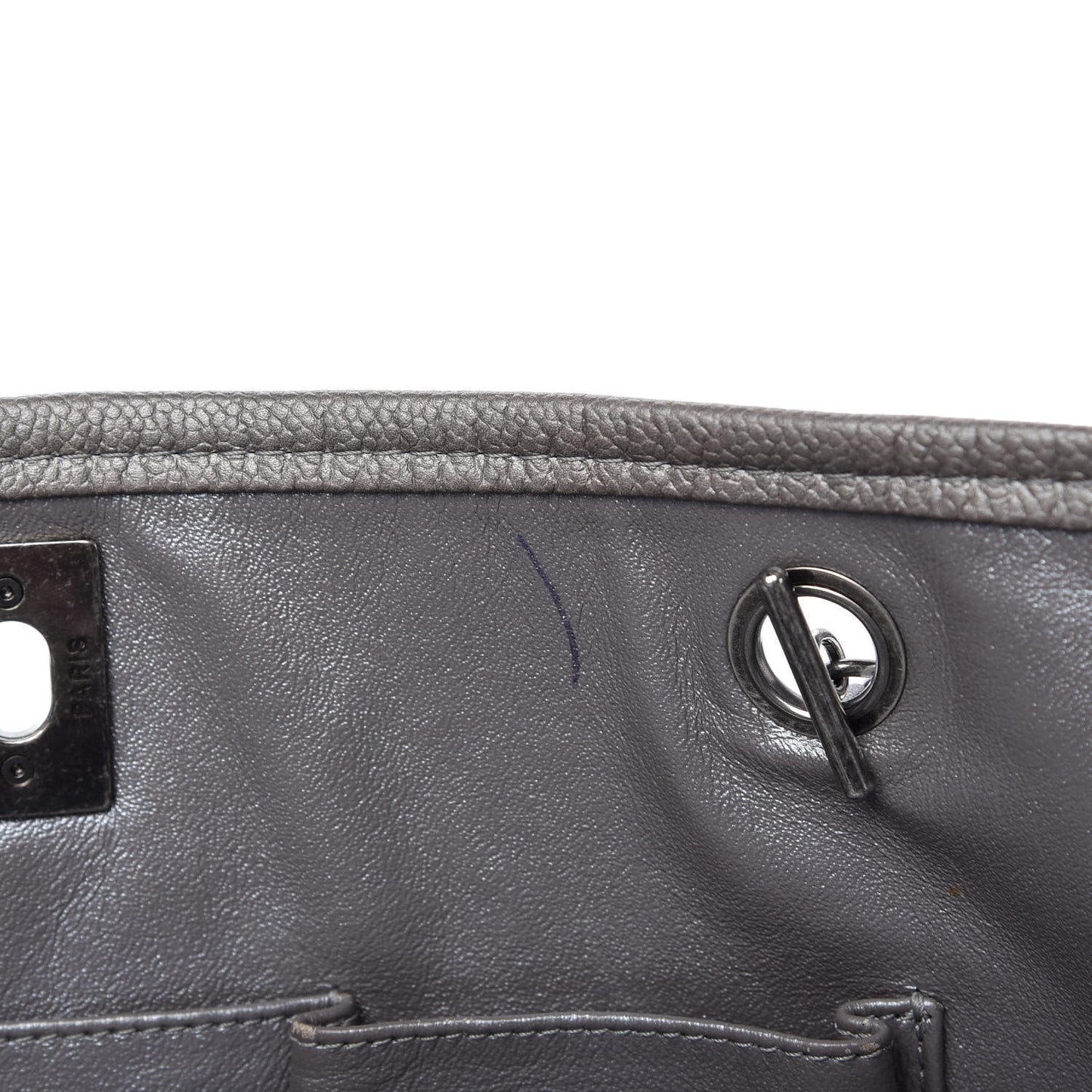 Metallic Caviar Large Be Caviar Tote Silver