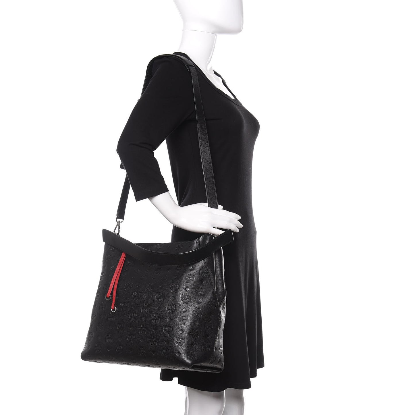 Grained Calfskin Large Klara Hobo Black