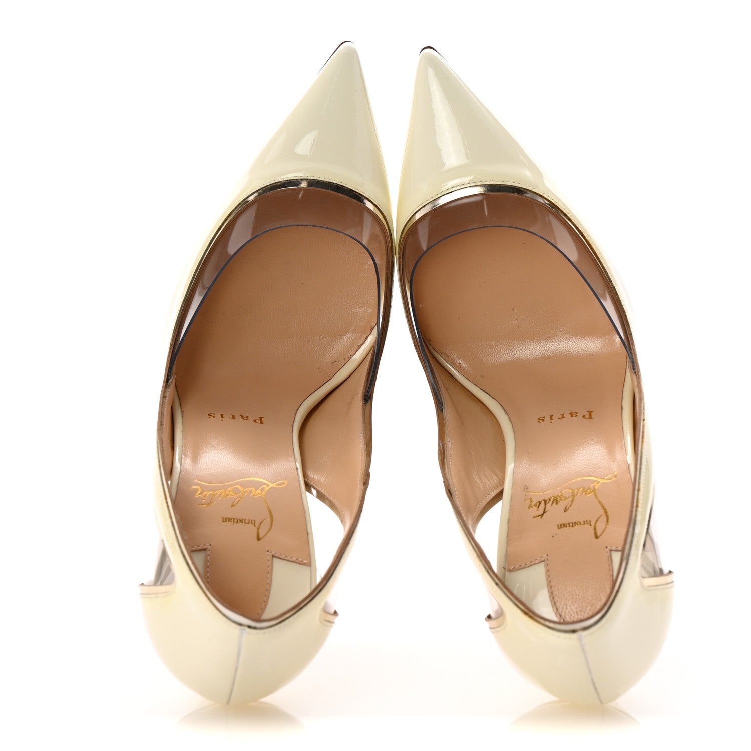Christian Louboutin Patent PVC Specchio Cosmo 554 100 Pumps 38 Snow 2 of 10