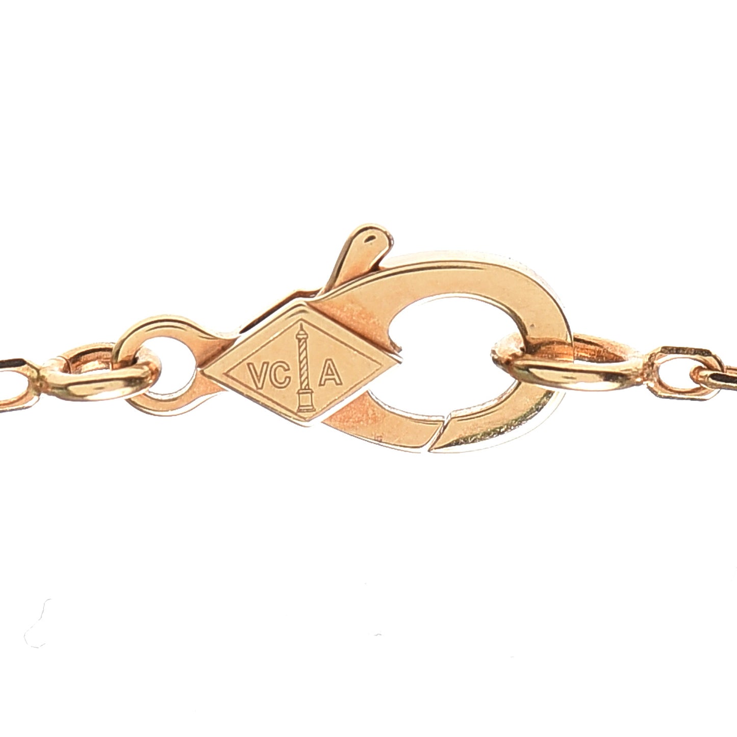 18K Yellow Gold Mother of Pearl Vintage Alhambra Pendant Necklace