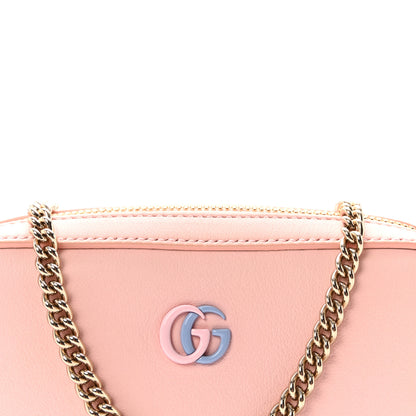 Gucci Dollar Calfskin Enamel Super Mini GG Marmont Chain Shoulder Bag Light Pink Blue 8 of 10