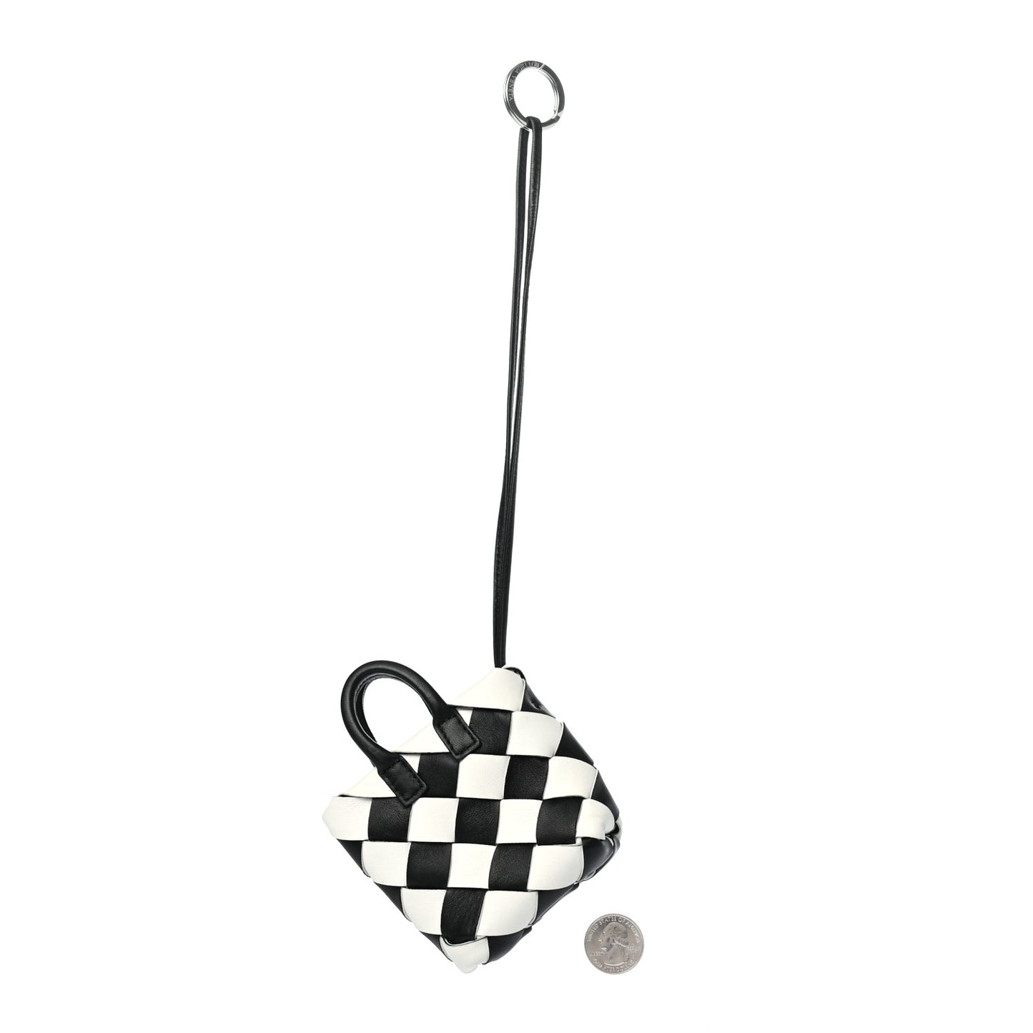 Nappa Intrecciato Maxi Cabat Bag Charm Black White