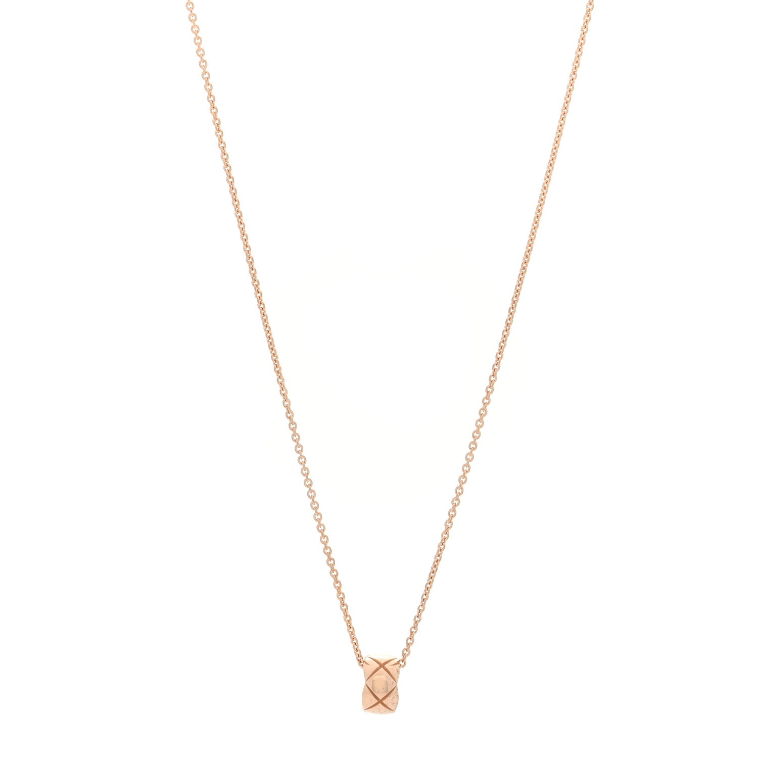 Chanel 18K Beige Gold Coco Crush Round Pendant Necklace 1 of 5