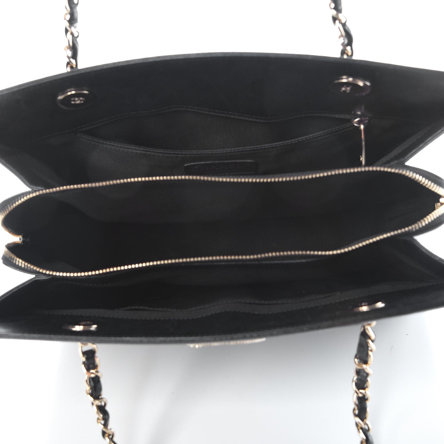 Sheepskin Chevron Quilted Mademoiselle Vintage Shopping Tote Black