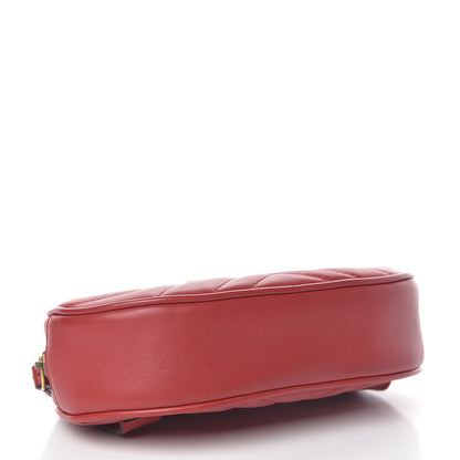 Gucci Calfskin Matelasse GG Marmont Belt Bag 85 34 Hibiscus Red 4 of 13