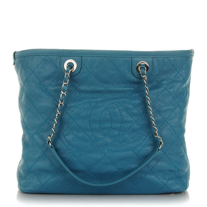 Chanel Grained Calfskin Small Shopping Daily Tote Turquoise 1 of 8