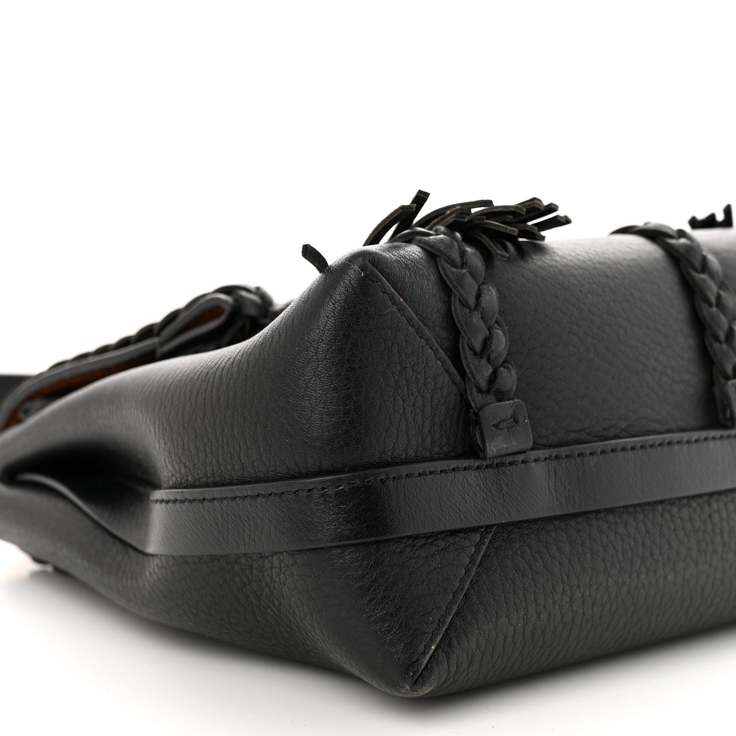 Grained Calfskin Small Penelope Soft Shoulder Bag Black