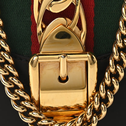 Gucci Calfskin Mini Sylvie Chain Shoulder Bag Black 8 of 10