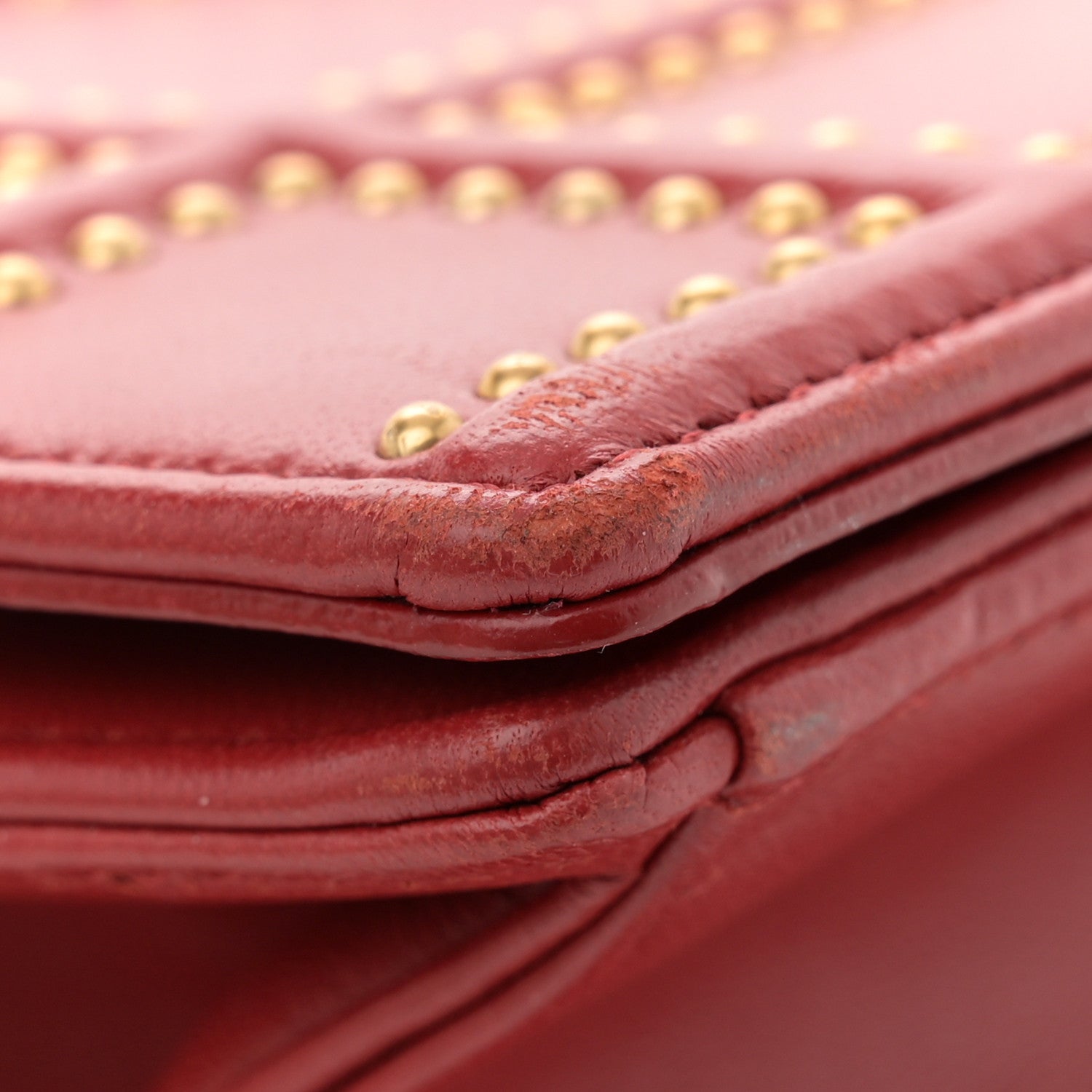Christian Dior Calfskin Studded Medium Diorama Flap Bag Red 13 of 13