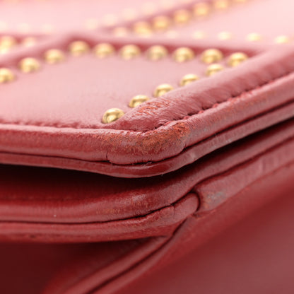 Christian Dior Calfskin Studded Medium Diorama Flap Bag Red 13 of 13