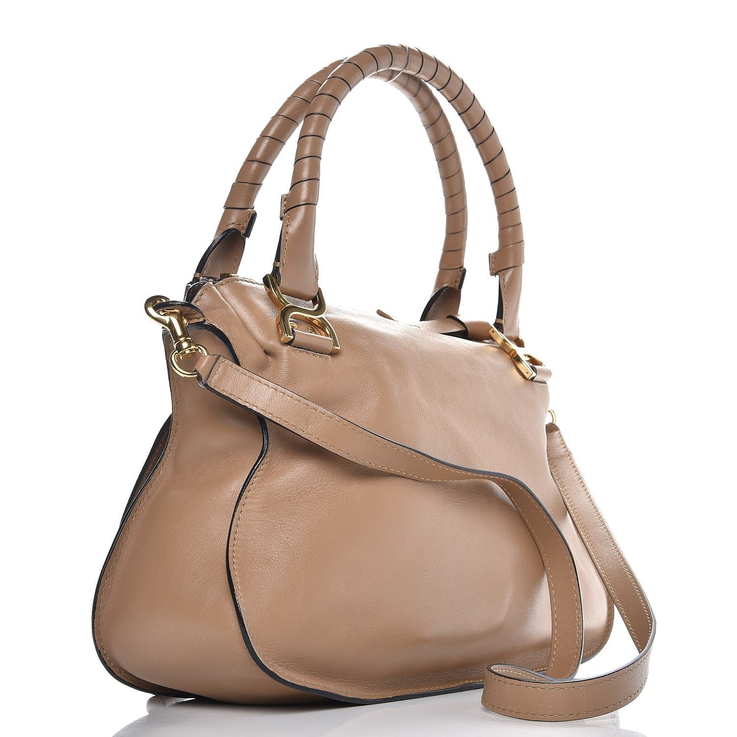 Calfskin Medium Marcie Chain Satchel Nut