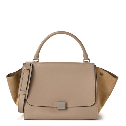 Celine Drummed Calfskin Suede Medium Trapeze Dune 1 of 11