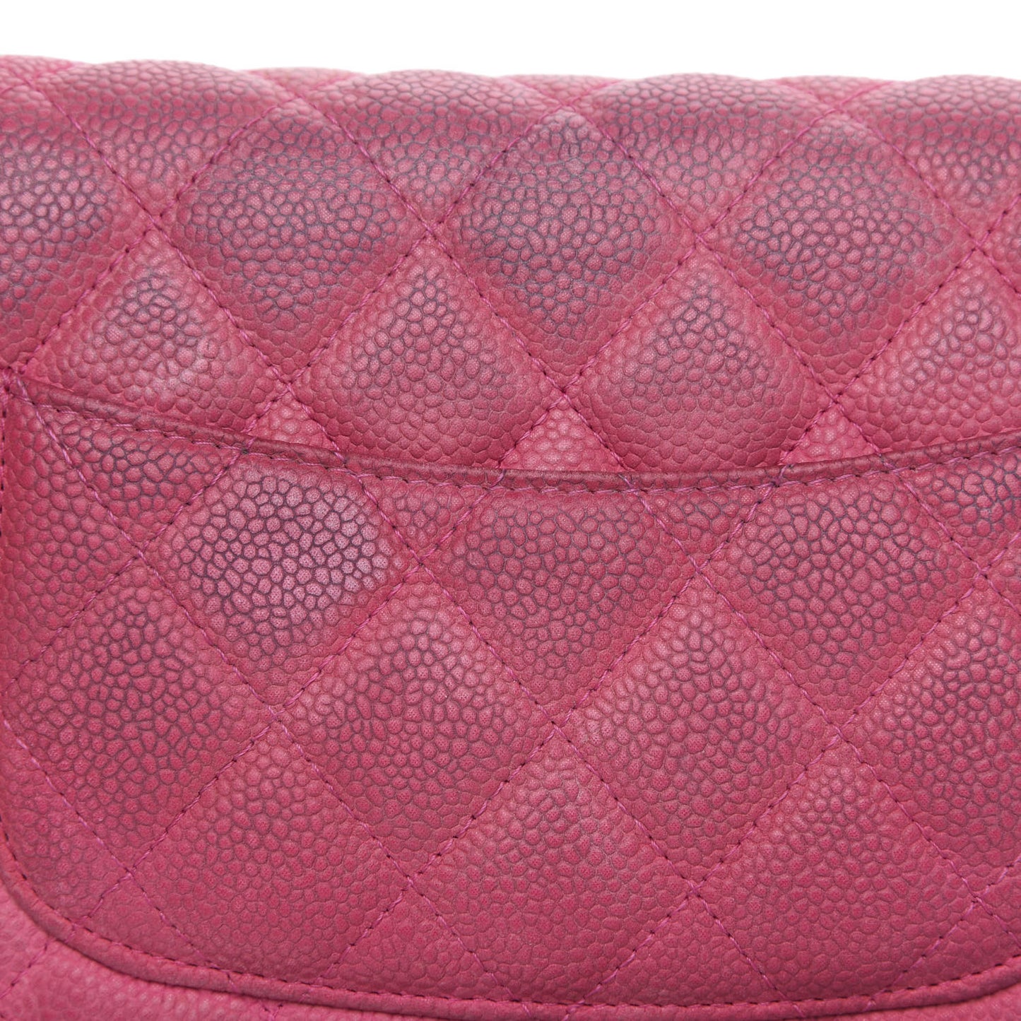 Iridescent Caviar Quilted Wallet on Chain WOC Pink