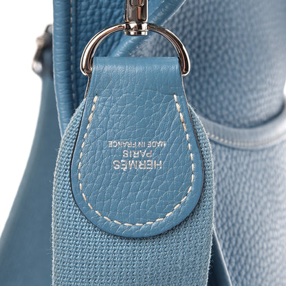 Hermes Taurillon Clemence Evelyne III PM Blue Jean 8 of 11