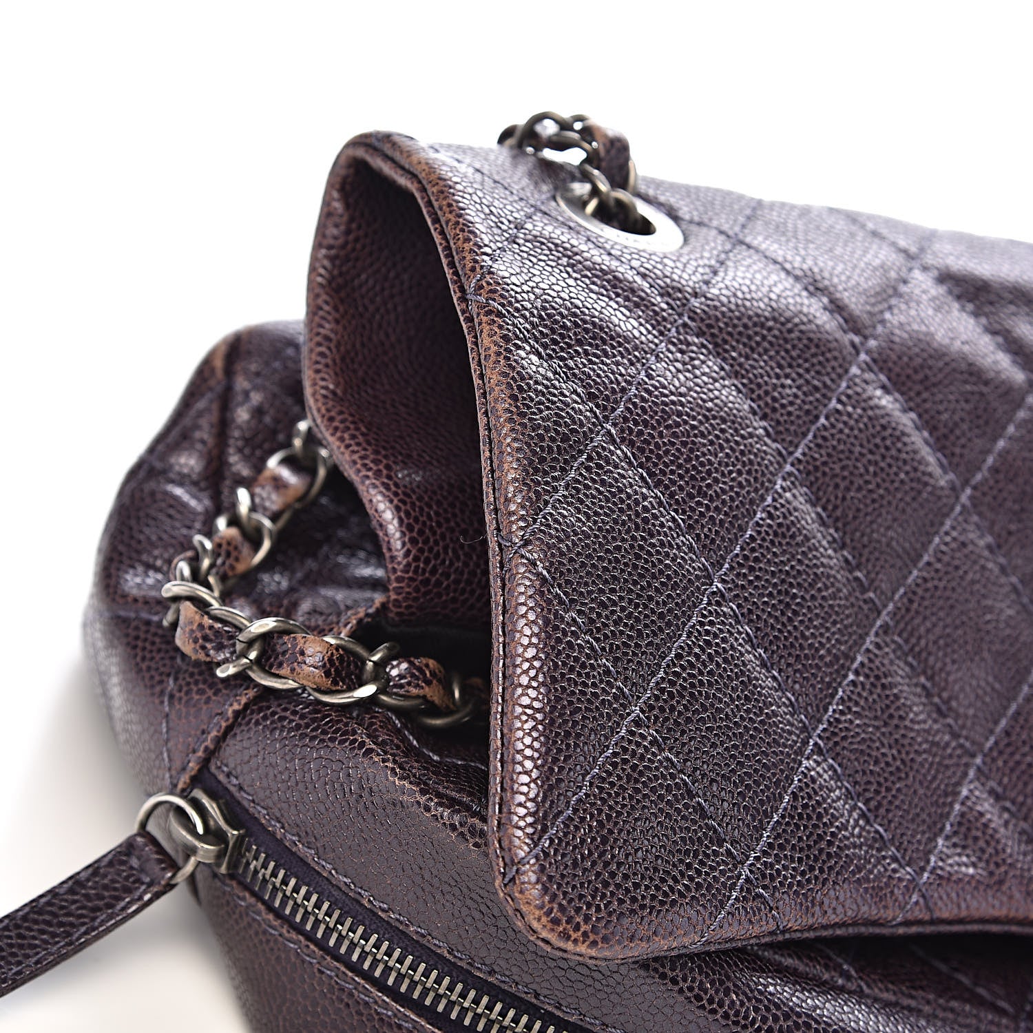 Chanel Iridescent Caviar Quilted Large Chic Flap Purple 10 of 16