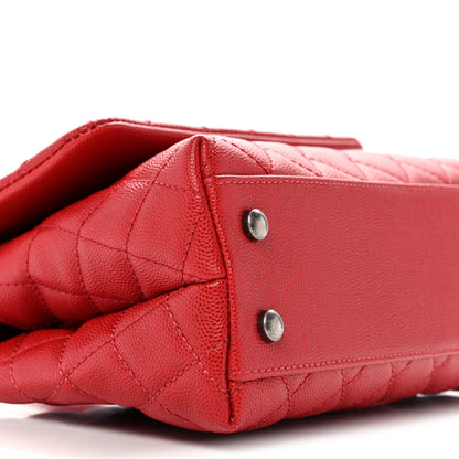 Chanel Caviar Quilted Mini Coco Handle Flap Red 9 of 12