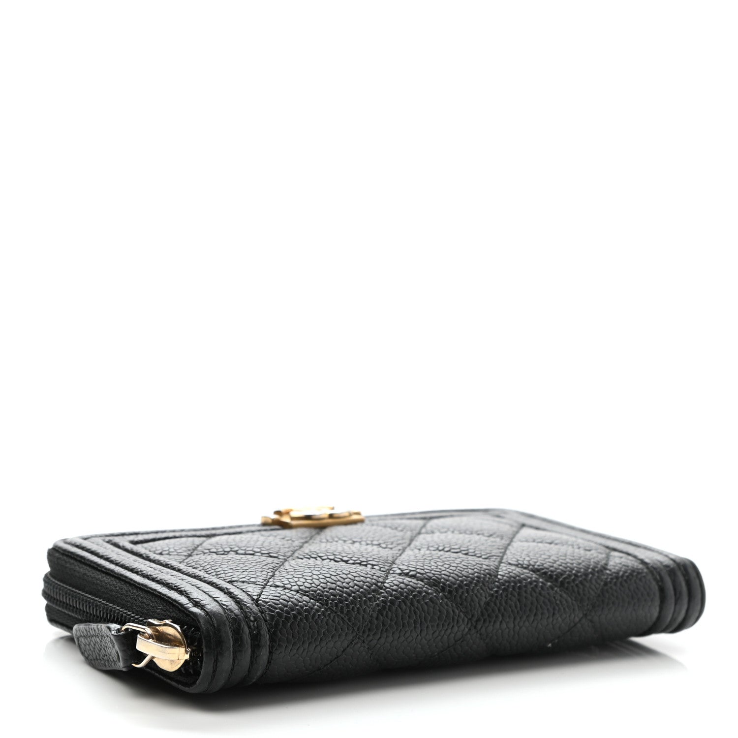 Chanel Caviar Quilted Small Boy Zip Around Wallet Black 4 of 8