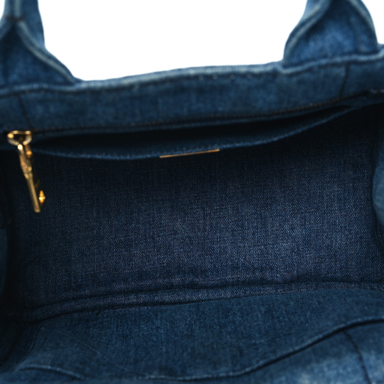 Prada Denim Small Logo Tote Bleu 5 of 10