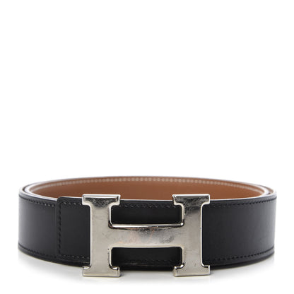 Hermes Box Togo 32mm H Belt 85 Black Gold 1 of 4