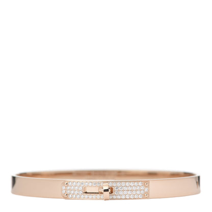 Hermes 18K Rose Gold Diamond PM Kelly Pave Bracelet SH 1 of 6