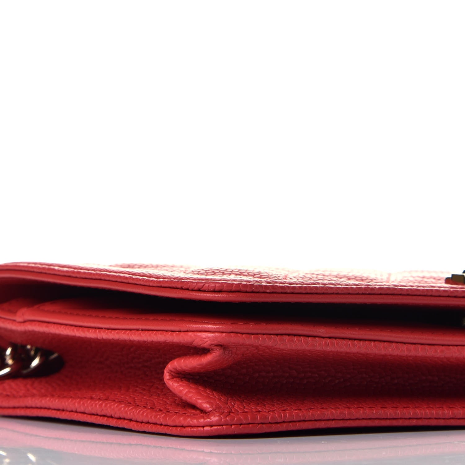 Chanel Caviar Quilted Boy Wallet On Chain WOC Red 8 of 10