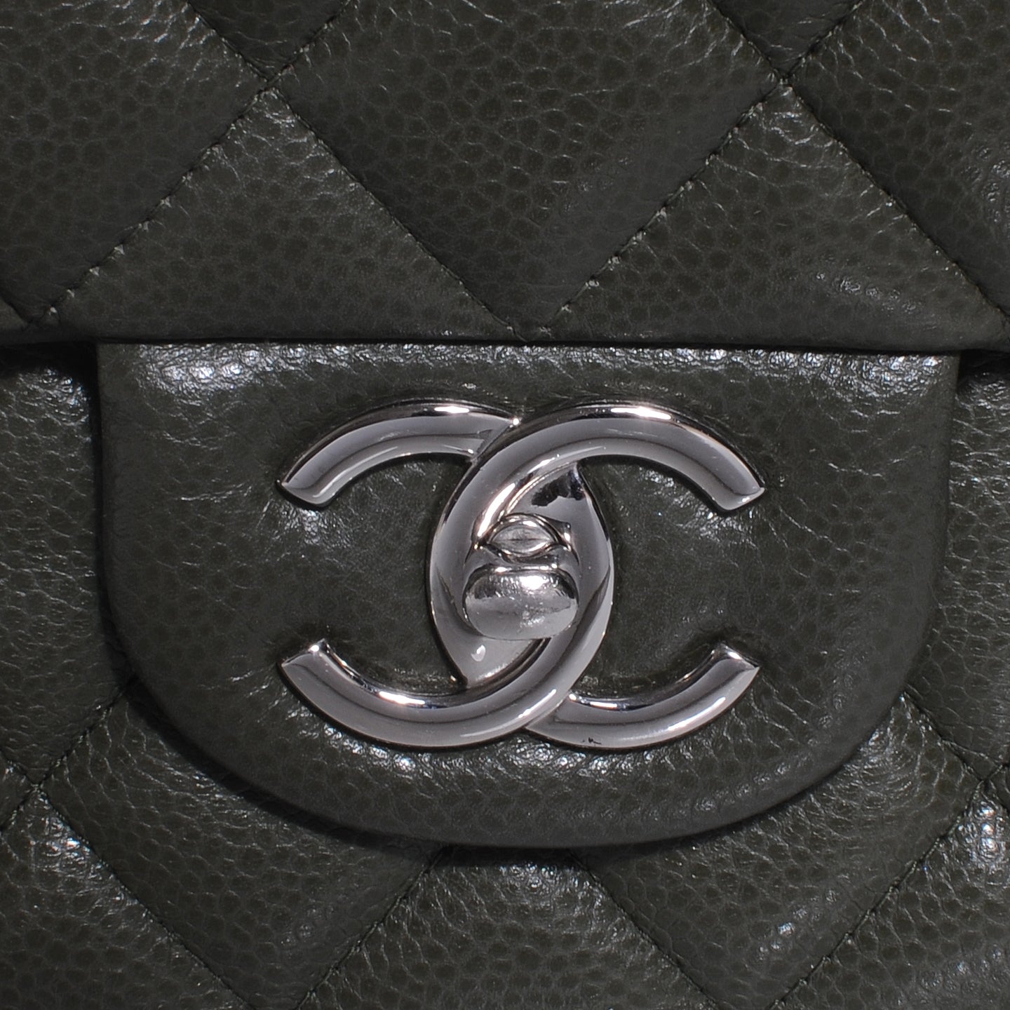 Chanel Caviar Maxi Double Flap Dark Green 5 of 8