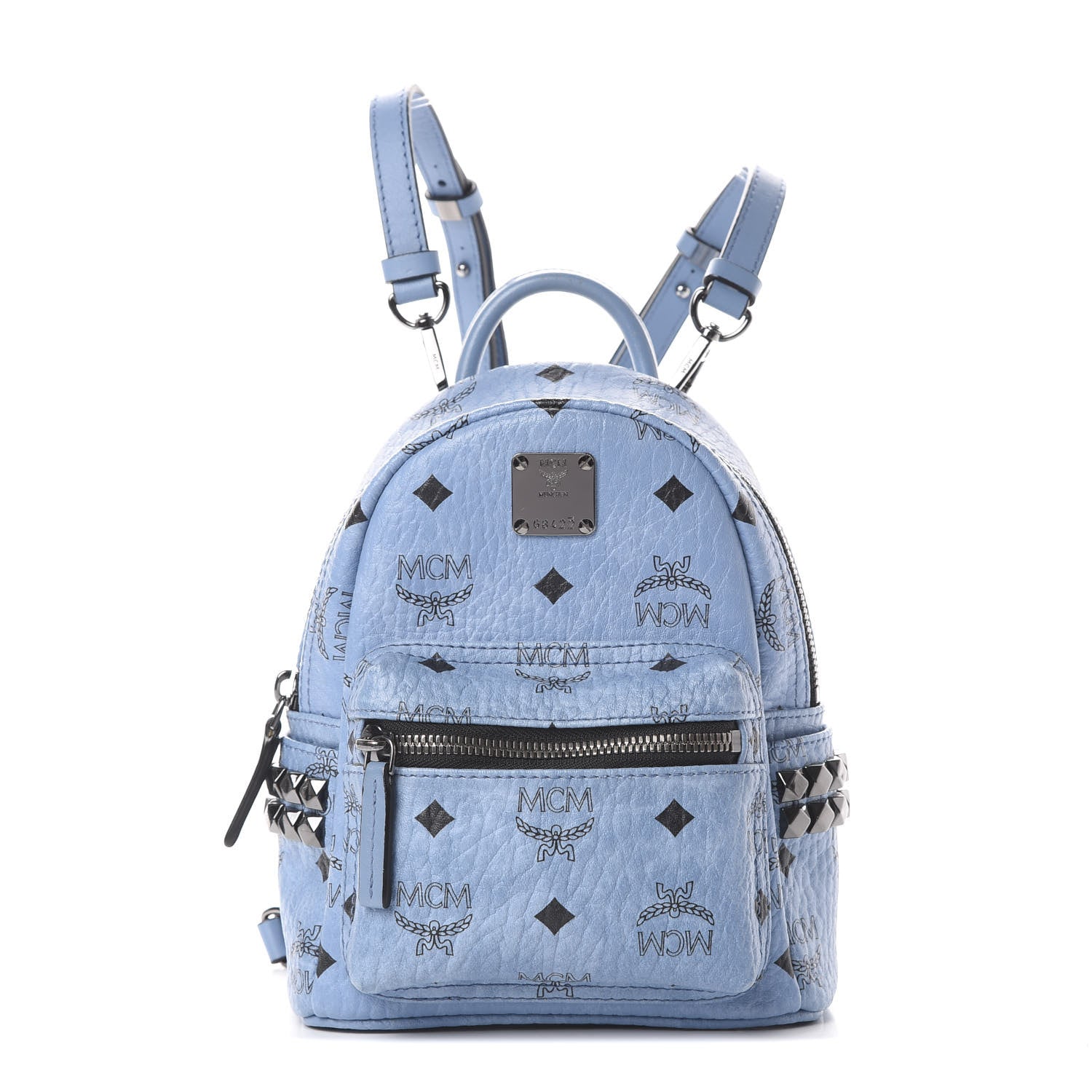 MCM Visetos Side Stud X-Mini Stark Bebe Boo Backpack Blue 1 of 9