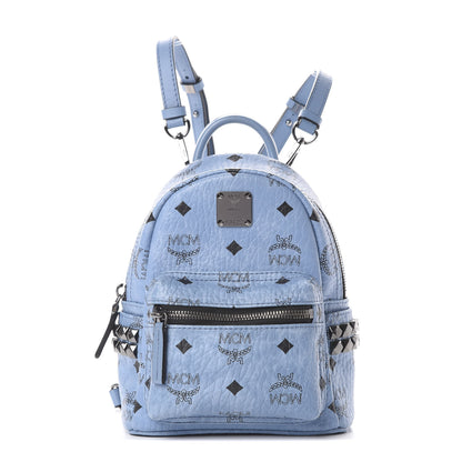 MCM Visetos Side Stud X-Mini Stark Bebe Boo Backpack Blue 1 of 9