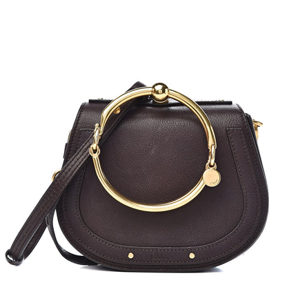 Chloe Calfskin Suede Small Nile Bracelet Bag Carbon Brown 1 of 15