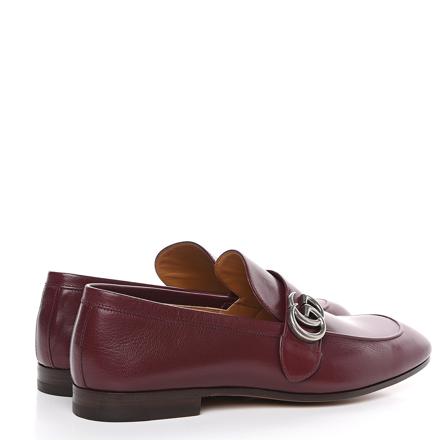 Gucci Goatskin Mens GG Loafers 8.5 Strong Red 4 of 9