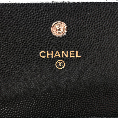 Chanel Shiny Caviar Enamel Quilted CC Flap Card Holder Black 6 of 11