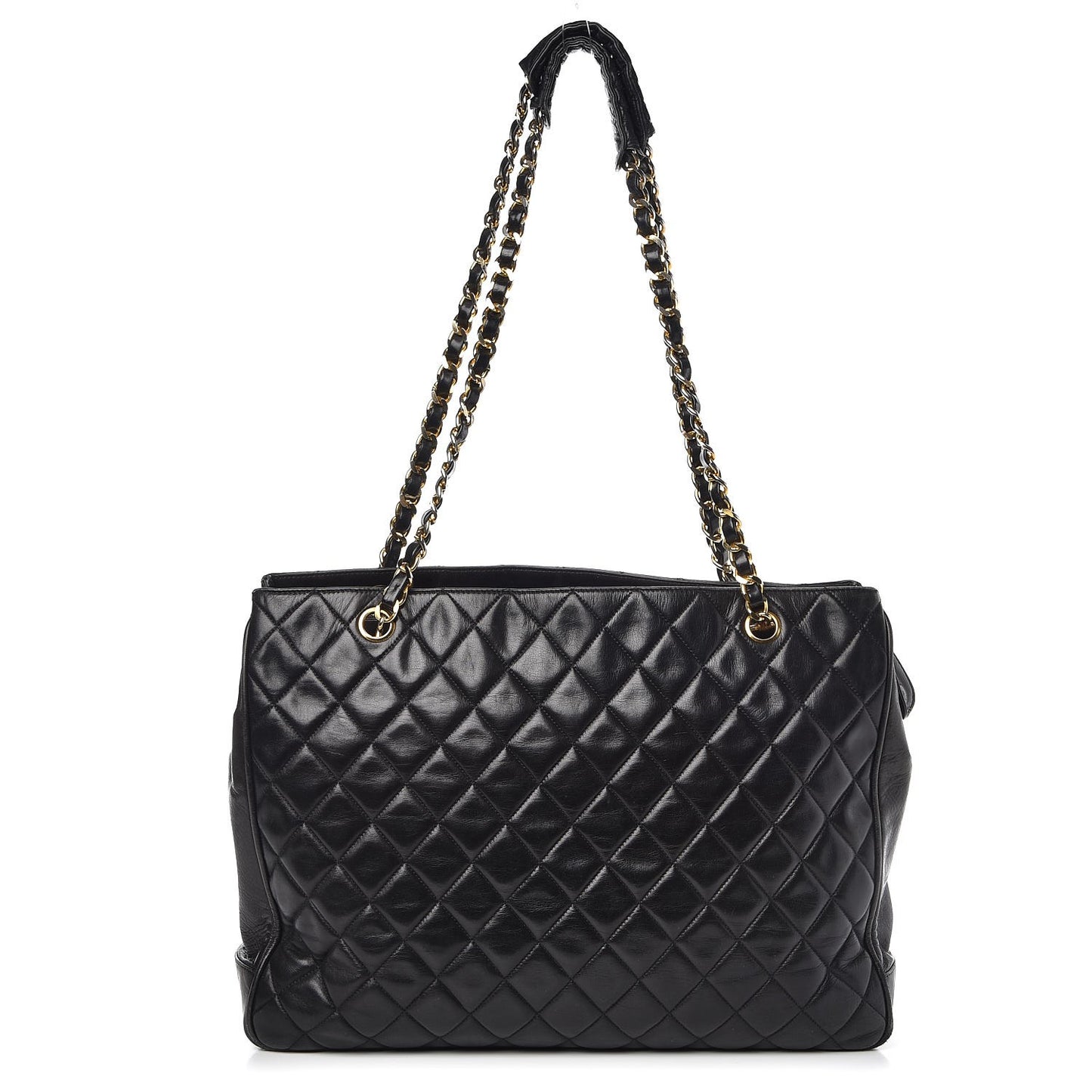 Lambskin Quilted Shoulder Bag Black