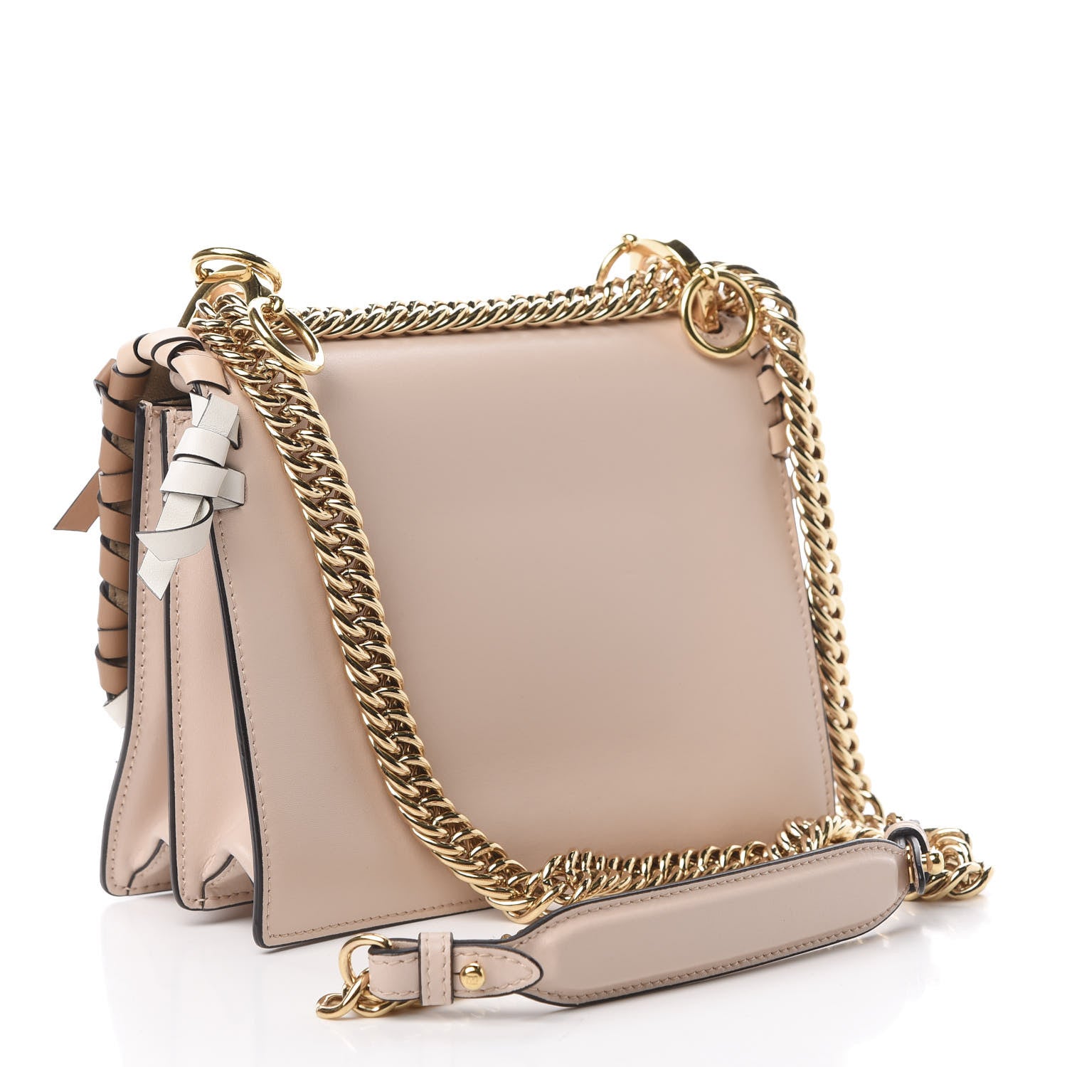 Fendi Vitello Liberty Whipstitch Bow Small Kan I Shoulder Bag Plaster Multicolor 3 of 12