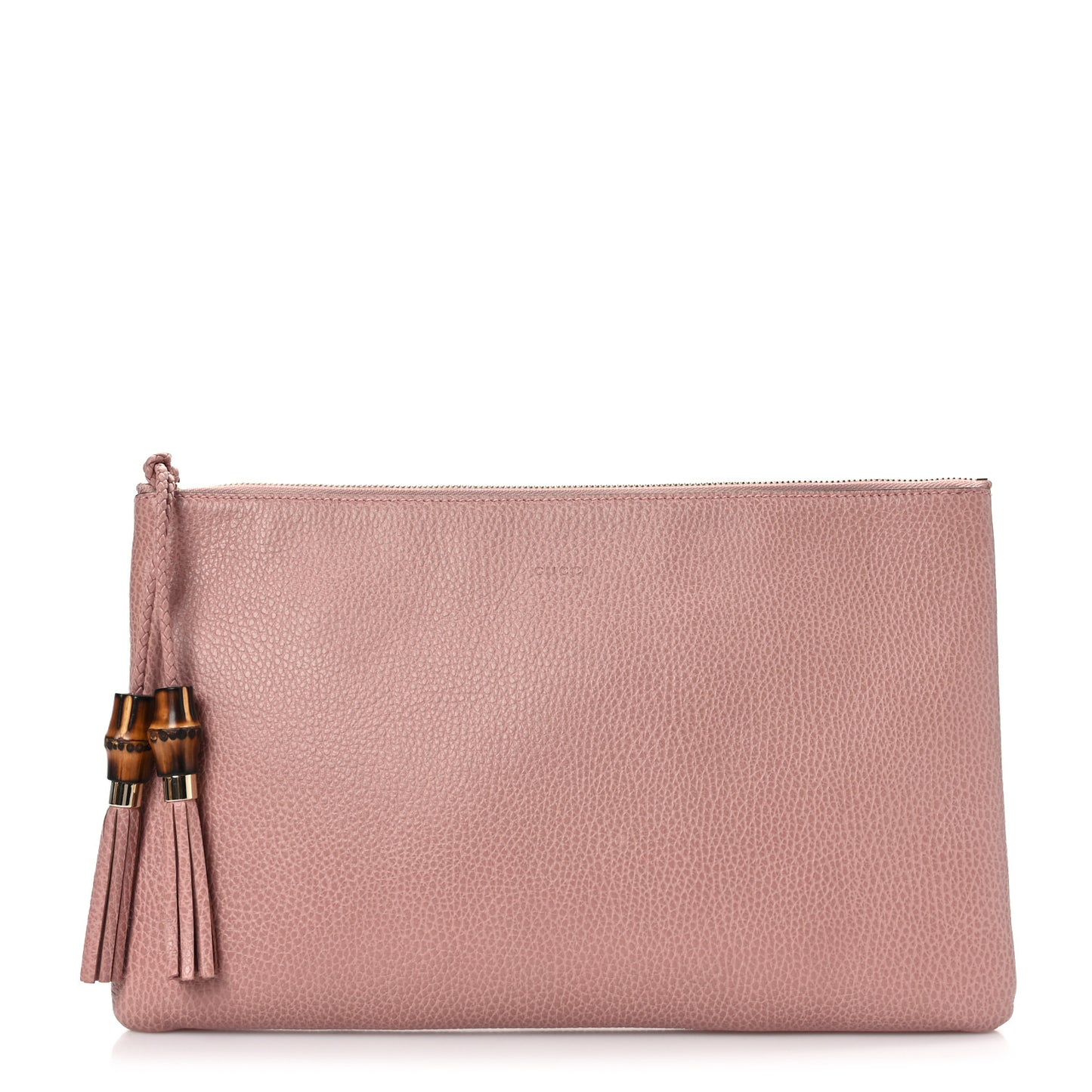 Calfskin Large Bamboo Clutch Pink