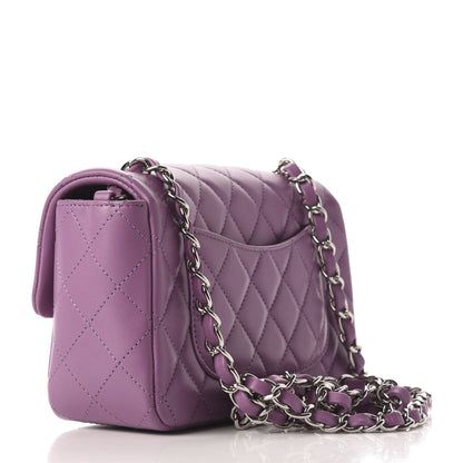 Chanel Lambskin Quilted Mini Rectangular Flap Purple 3 of 10