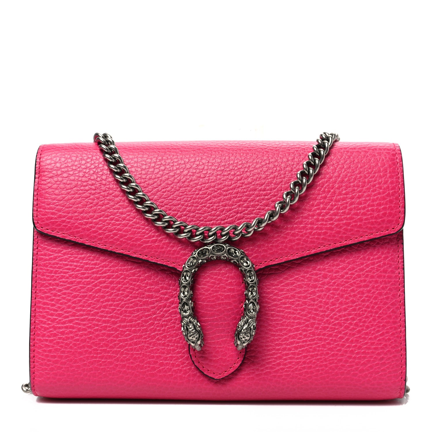 Gucci Dollar Calfskin Crystal Mini Dionysus Chain Wallet Box Pink 1 of 8