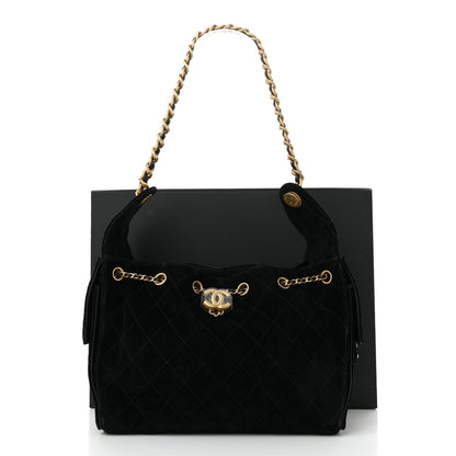 Chanel Suede Quilted Small Chanel 25 Handbag Black 11 of 11