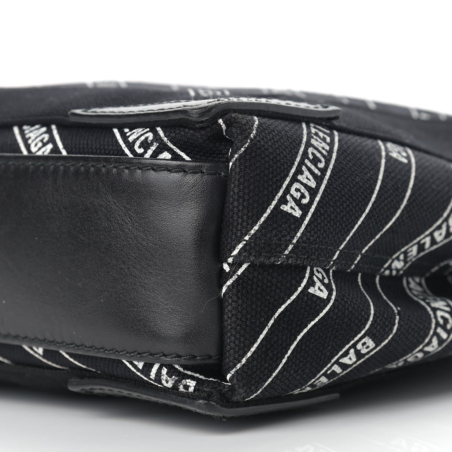 Balenciaga Cotton Canvas Calfskin Logo Print Navy Cabas XS Black White 10 of 10