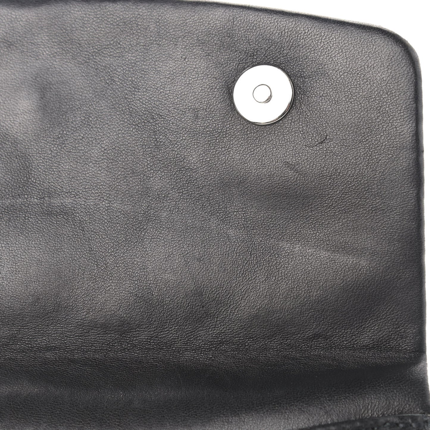 Lambskin Quilted Double Sided Wallet On Chain WOC Black
