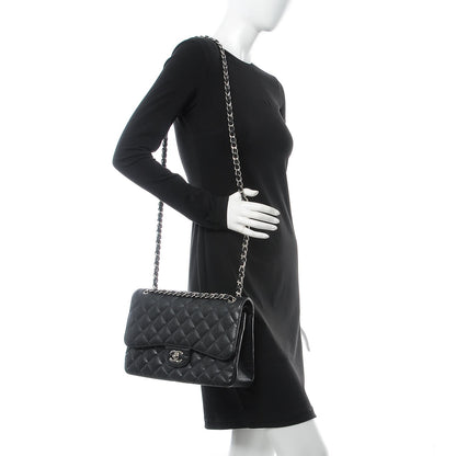 Chanel Caviar Quilted Jumbo Double Flap Black 3 of 8