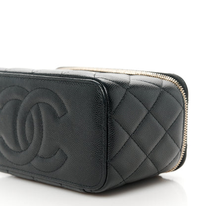 Chanel Caviar Quilted Small Vanity Case With Chain Black 9 of 10