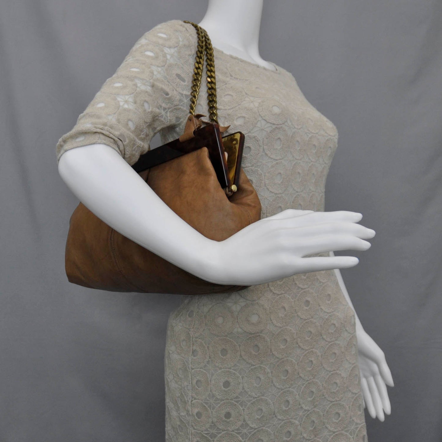 Leather Alice Chain Shoulder Bag