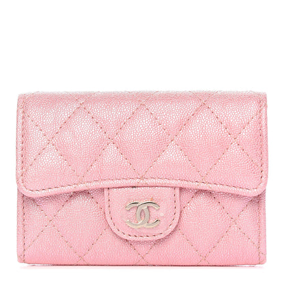 Chanel Iridescent Caviar Quilted Flap Card Holder Rose Pink 1 of 9
