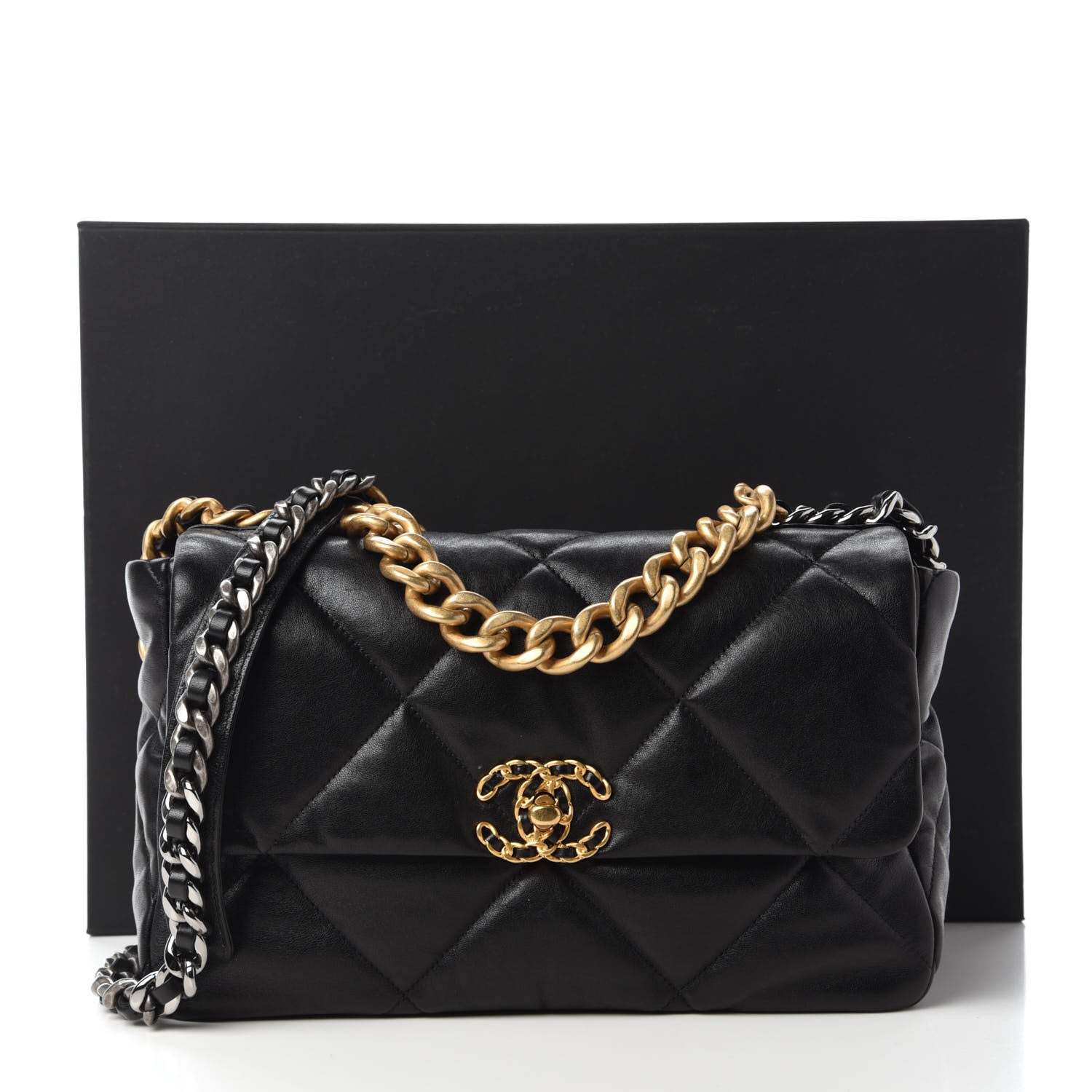 Chanel Lambskin Quilted Large Chanel 19 Flap Black 11 of 11