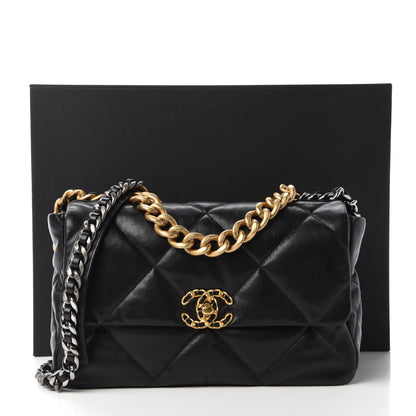 Chanel Lambskin Quilted Large Chanel 19 Flap Black 11 of 11